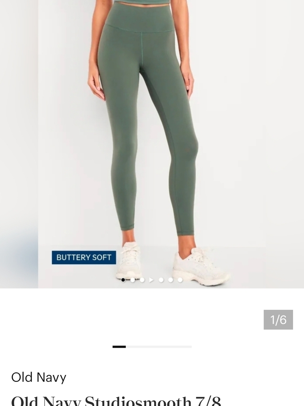 4-Pack Old Navy Studio Smooth 7/8 Leggings- Black, Navy, Brown, Olive - Picture 6 of 16